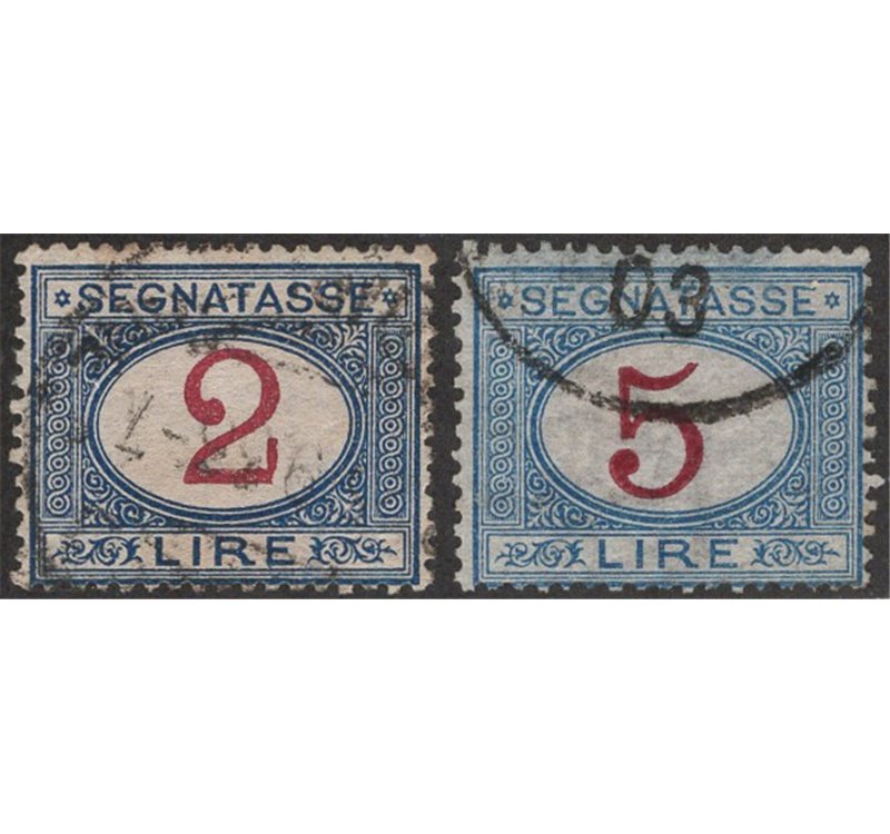 1903 - Segnatasse valori complementari, serie n° 29/30. Cat. € 130 (U)