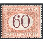 1924 - Segnatasse cifra 60 c. arancio e bruno, n° 33. Cert.: IC. Cat. € 225 (**)