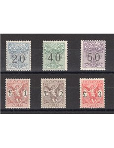 1924 - Segnatasse vaglia soggetti allegorici, n° 1/6. Cert.: IC. Cat. € 1.125 (**)