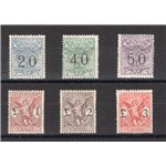 1924 - Segnatasse vaglia soggetti allegorici, n° 1/6. Cert.: IC. Cat. € 1.125 (**)