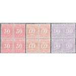 1913 - Servizio commissioni, serie n° 1/3 in quartina. Cert.: IC. Cat. € 3.750 (**)