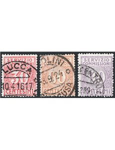 1913 - Servizio commissioni, serie n° 1/3. Firm.: Raybaudi. Cert.: Apicella. Cat. € 1.000 (U)