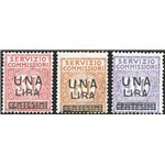 1913 - Servizio commissioni, serie n° 4/6. Cert.: Biondi. Cat. € 850 (**)