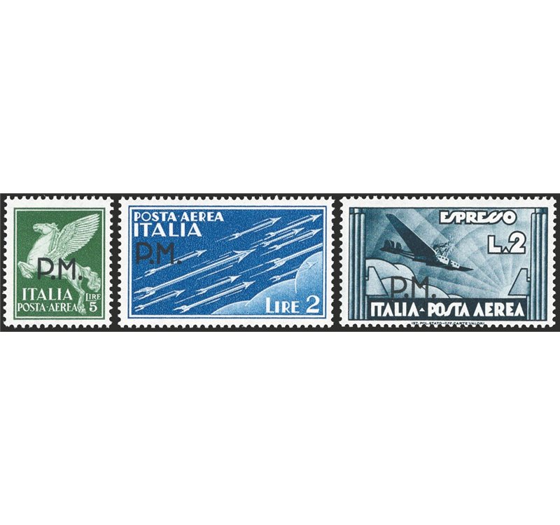 1942 - Posta militare, la serie n° 1/20 con soprast. P.M.. Cat. € 100 (**)