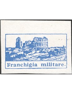 1943 - Franchigia Militare Tunisia, Anfiteatro El Djem non dent., senza gomma come da emissione, n° 1b. Firm.: Chia. Cert.: IC. 