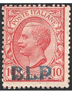 1921 - BLP 10 c. rosa soprast. 1° tipo, n° 1. Cert.: Apicella. Cat. € 3.600 (**)
