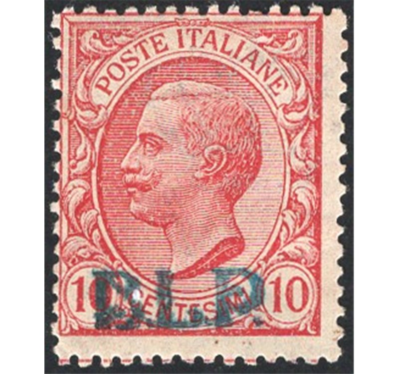 1921 - BLP 10 c. rosa soprast. 1° tipo, n° 1. Cert.: Apicella. Cat. € 3.600 (**)
