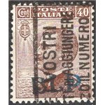 1921 - BLP 40 c. bruno soprast. litografica 1° tipo, n° 4. Cat. € 35 (U)