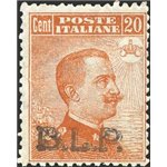 1922/23 - BLP 20 c. arancio soprast. 2° tipo, n° 7. Cert.: Biondi. Cat. € 3.000 (**)