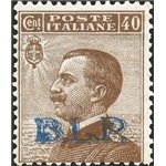 1922/23 - BLP 40 c. bruno con soprast. 2° tipo, n° 9. Cert.: Biondi. Cat. € 950 (**)