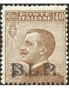 1922/23 - BLP 40 c. bruno con soprast. 2° tipo, n° 9A. Cert.: Biondi. Cat. € 380 (*)