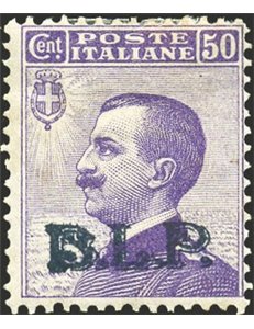 1922/23 - BLP 50 c. violetto soprast. del 2° tipo, n° 10. Cert.: Biondi. Cat. € 1.500 (*)