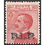 1922/23 - BLP 60 c. carminio soprast. del 2° tipo, n° 11. Firm.: AD - ED. Cert.: Apicella. Cat. € 7.500 (**)