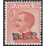 1923 - BLP 30 c. bruno arancio con soprast. nera del 3° tipo, n° 17. Firm.: AD - ED. Cert.: Apicella. Cat. € 875 (**)
