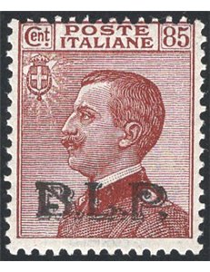 1923 - BLP 85 c. bruno rosso con soprast. del 3° tipo, n° 18. Firm.: AD - ED. Cert.: Apicella. Cat. € 1.375 (**)