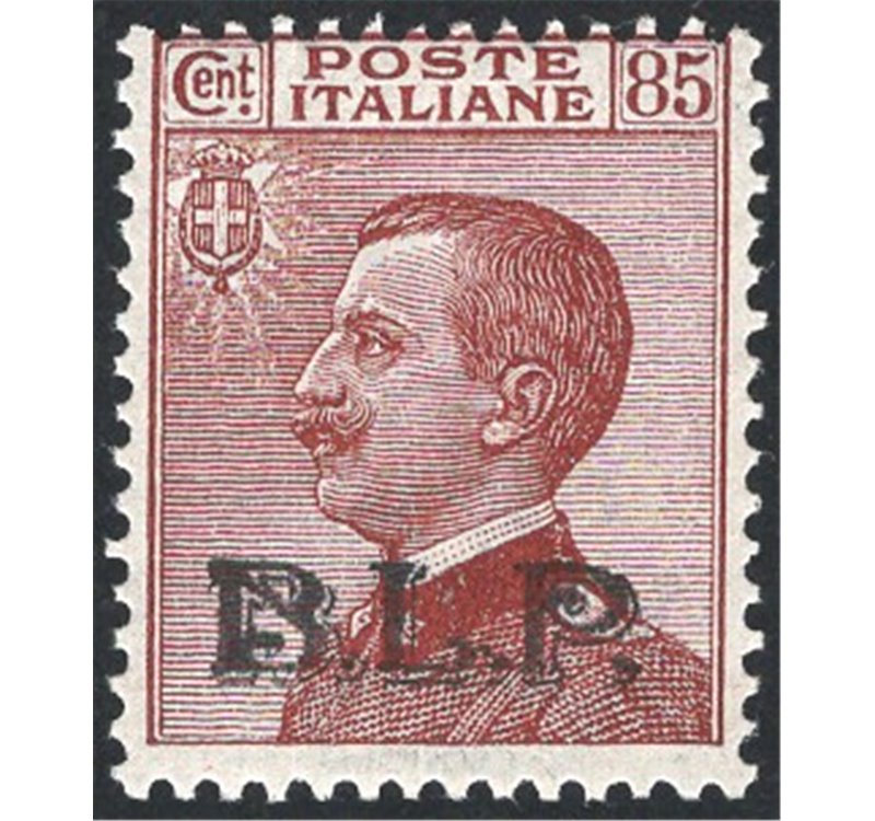 1923 - BLP 85 c. bruno rosso con soprast. del 3° tipo, n° 18. Firm.: AD - ED. Cert.: Apicella. Cat. € 1.375 (**)