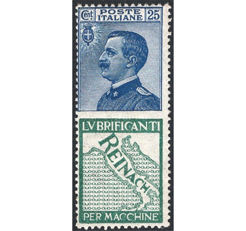 1922/24 - Pubblicitari Reinach 25 c. azzurro, n° 7. Firm.: Raybaudi - Chia. Cert.: IC. Cat. € 800 (**)