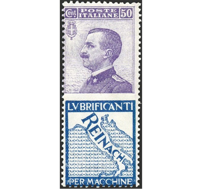 1924/25 - Pubblicitari 25 c. Reinach, n° 14. Cert.: Biondi. Cat. € 1.500 (**)