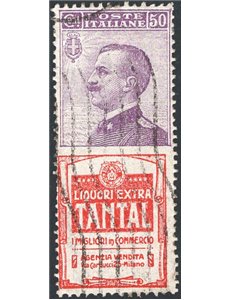 1924/25 - Pubblicitari Tantal 50 c., n° 18. Cat. € 500 (U)