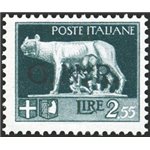 1944 - RSI Imperiale 2,55 £ con soprast. di Verona in nero anzichè rossa, n° 483A. Cert.: Biondi. Cat. € 1.300 (**)