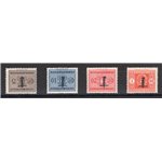 1944 - RSI Segnatasse con soprast. fascetto capovolta, n° 60a/62a + 68a. Firm.: Raybaudi. Cat. € 560 (**)