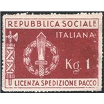 1944 - RSI Franchigia militare per pacchi fino ad 1 chilo, n° 1. Firm.: Chia. Cat. € 150 (**)