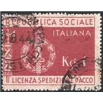 1944 - RSI Franchigia militare per pacchi fino ad 1 chilo, n° 1 con annullo originale e data ben visibile. Firm.: Chia. Cert.: I