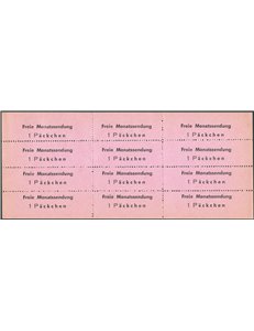 1944 - RSI Franchigia militare licenza spedizione per pacchetto postale mensile per le truppe. Stampa su carta rosa. Tipografia 