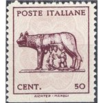 1944 - Luogotenenza Lupa 50 c. senza filigrana non dent. in basso, n° 515Av. Cat. € 130 (**)