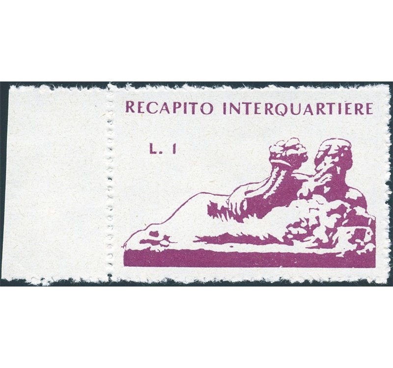 1943 - Luogotenenza Occup. Tedesca di Napoli Recapito Interquartiere - Servizio postale per la città ordinato dal comandante ted
