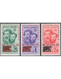 21/9/1945 - Luogotenenza Fratelli Bandiera con soprast. privata “Convegno Filatelico Nazionale 21-23 Sett - Venezia 1945” e leon