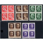 Emissioni Locali - Base Atlantica - 1943 - Imperiale soprast., serie n° 6 + 8/11 in quartina. Cert.: IC. Cat. € 3.300+ (**)