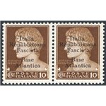 Emissioni Locali - Base Atlantica - 1943 - Imperiale 10 c. bruno in coppia orizzontale (pos. 21+22) soprast. “ Facis a” invece c