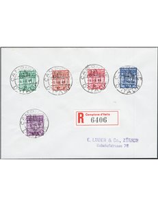 Emissioni Autonome - Campione - 1944 - Lettera filatelica da Campione per Zurigo con serie Stemmi, serie n° 1/5, al verso timbro