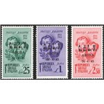 Emissioni C.L.N. - Arona - 1944 - Fratelli Bandiera soprast., serie n° 11/13. Firm.: Raybaudi - Chia. Timbrino Scotto. Cat. € 16