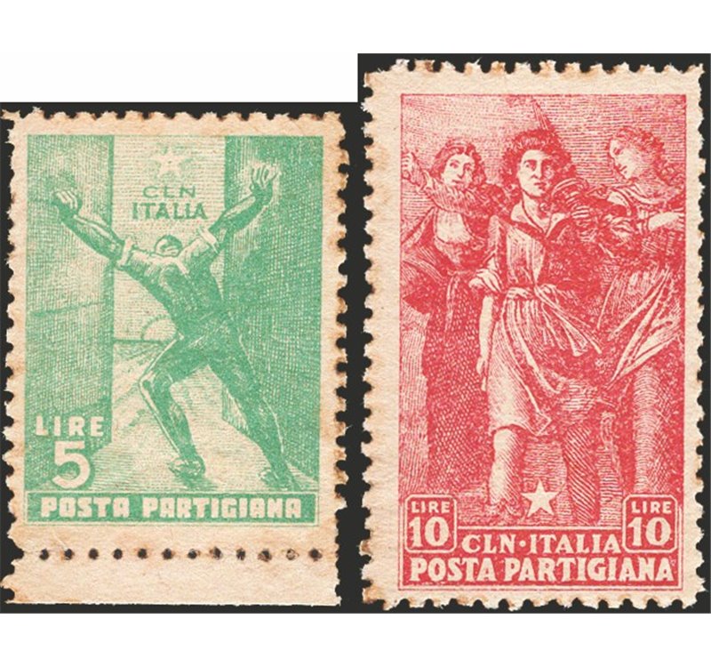 Emissioni C.L.N. - Parma 1945 - Posta partigiana, serie n° 1/2. Cert.: IC. Cat. € 1.125 (**)
