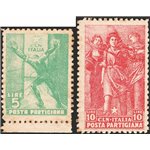 Emissioni C.L.N. - Parma 1945 - Posta partigiana, serie n° 1/2. Cert.: IC. Cat. € 1.125 (**)