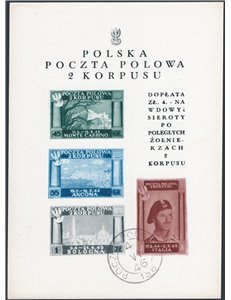Corpo Polacco - 1946 - BF Vittorie polacche carta bianca, n° 1A. Cert.: IC. Cat. € 700 (**)
