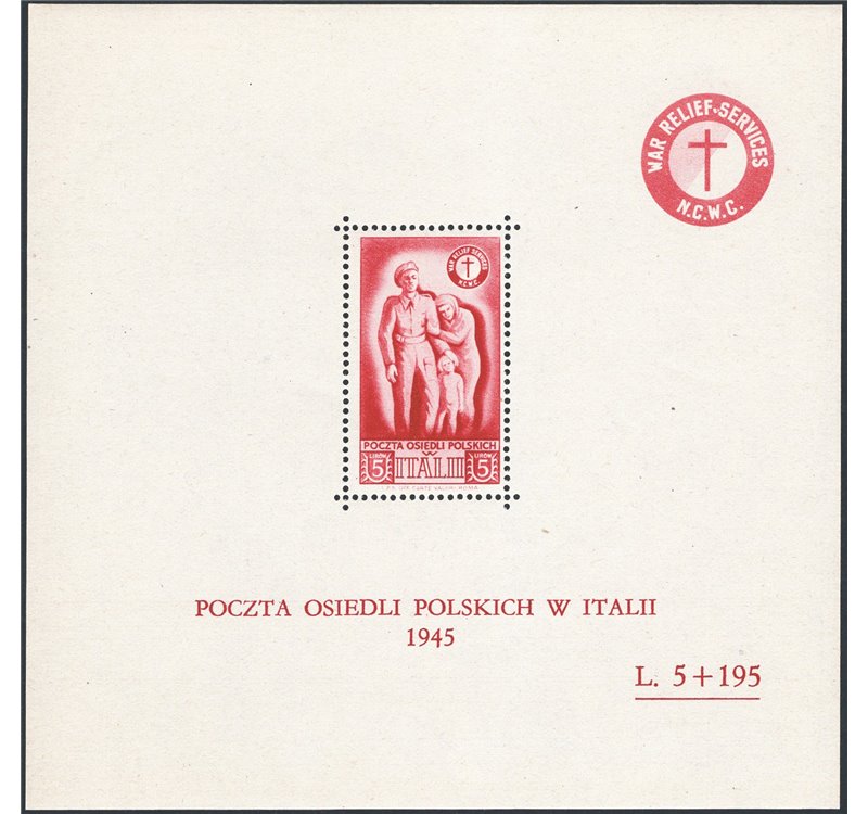 Corpo Polacco - 1946 - BF Soccorso di guerra, serie n° 2/4. Cert.: IC. Cat. € 900 (**)