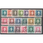 Occup. Straniere dei Territori Italiani - Occup. Austriaca - Friuli e Veneto - 1918 - Soprast. serie n° 1/19. Cat. € 280 (U)
