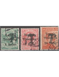 Terre Redente - Trentino Alto Adige - Bolzano 1 - 1918/19 - Francobolli di Venezia Tridentina con soprast. di una “T” nera, seri