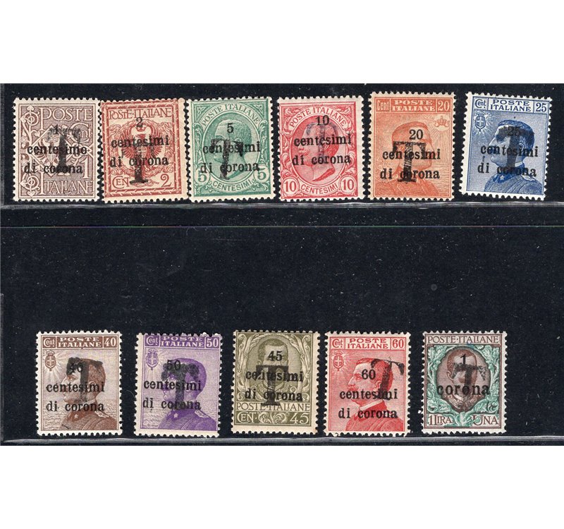 Terre Redente - Trentino Alto Adige - Bolzano 1 - 1918/19 - Trento e Trieste soprast. con "T" in nero, serie n° BZ1 11/19A. Cert