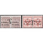 Terre Redente - Trentino Alto Adige - Bolzano 1 - 1918/19 - Trento e Trieste coppie del 1 c. e 2 c. con soprast. di una sola "T"