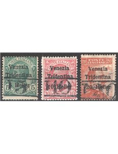 Terre Redente - Trentino Alto Adige - Bolzano 3 - 1918/19 - Venezia Tridentina con soprast. "T", serie n° BZ3 11/13. Cert.: Bion
