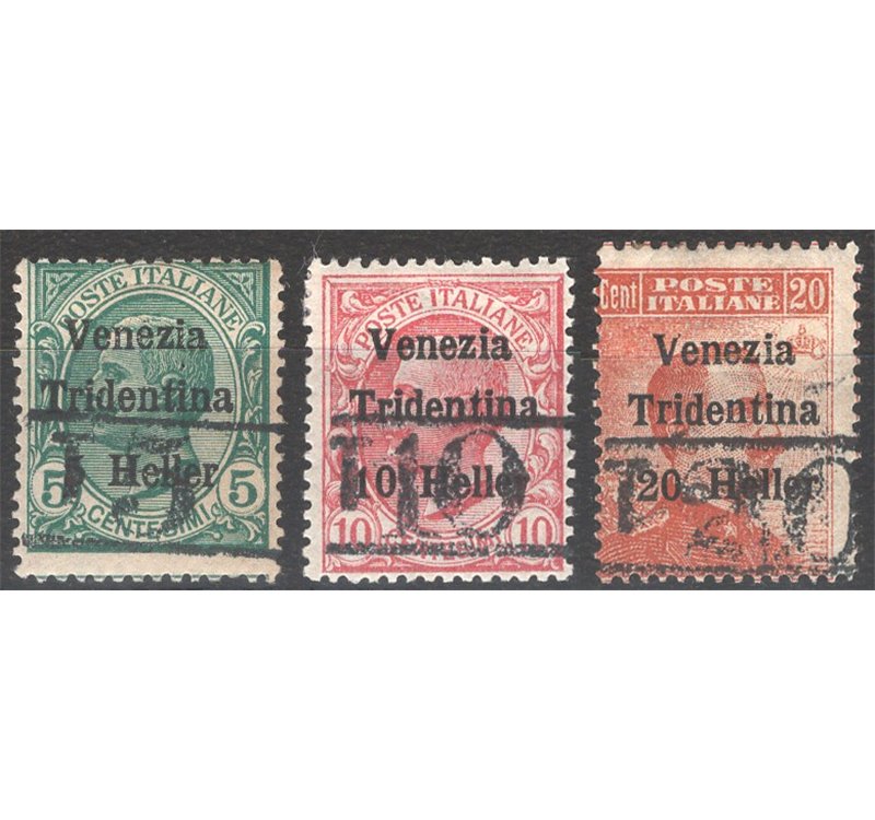 Terre Redente - Trentino Alto Adige - Bolzano 3 - 1918/19 - Venezia Tridentina con soprast. "T", serie n° BZ3 11/13. Cert.: Bion