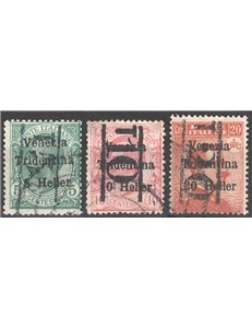 Terre Redente - Trentino Alto Adige - Bolzano 3 - 1918/19 - Venezia Tridentina con soprast. "T5",  "T10" e "T20" nuovo val. di s