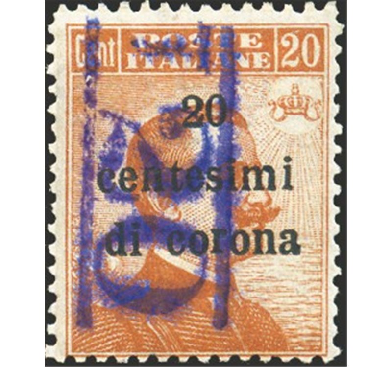 Terre Redente - Trentino Alto Adige - Bolzano 3 - 1918/19 - Venezia Tridentina 20 c. con soprast. "T20" in violetto nuovo val. d