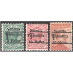 Terre Redente - Trentino Alto Adige - Bolzano 3 - 1918/19 - Venezia Tridentina con soprast. "T", serie n° BZ3 20/22. Cert.: Bion