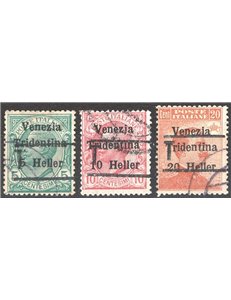 Terre Redente - Trentino Alto Adige - Bolzano 3 - 1918/19 - Venezia Tridentina con soprast. "T", serie n° BZ3 20/22. Cert.: Bion