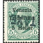 Terre Redente - Trentino Alto Adige - Bolzano 3 - 1918/19 - Venezia Tridentina 5 h. verde  con soprast. "TAXE" capovolta, n° BZ3